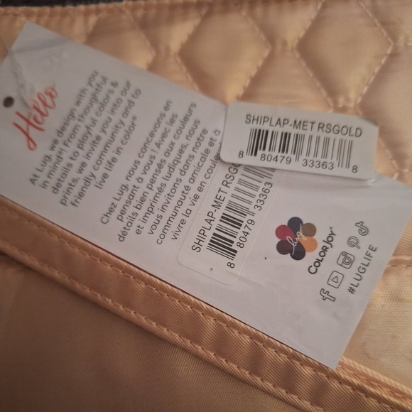 Lug Shiplap RFID Wristlet Pouch NWT - Metallic Rose Gold - Picture 4 of 5